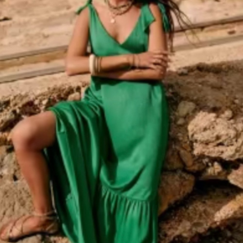 Sezane Lindy Dress - Emerald